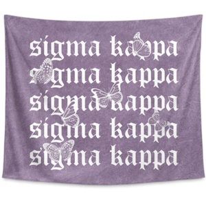 Sigma Kappa Sorority Butterfly Tapestry Flag